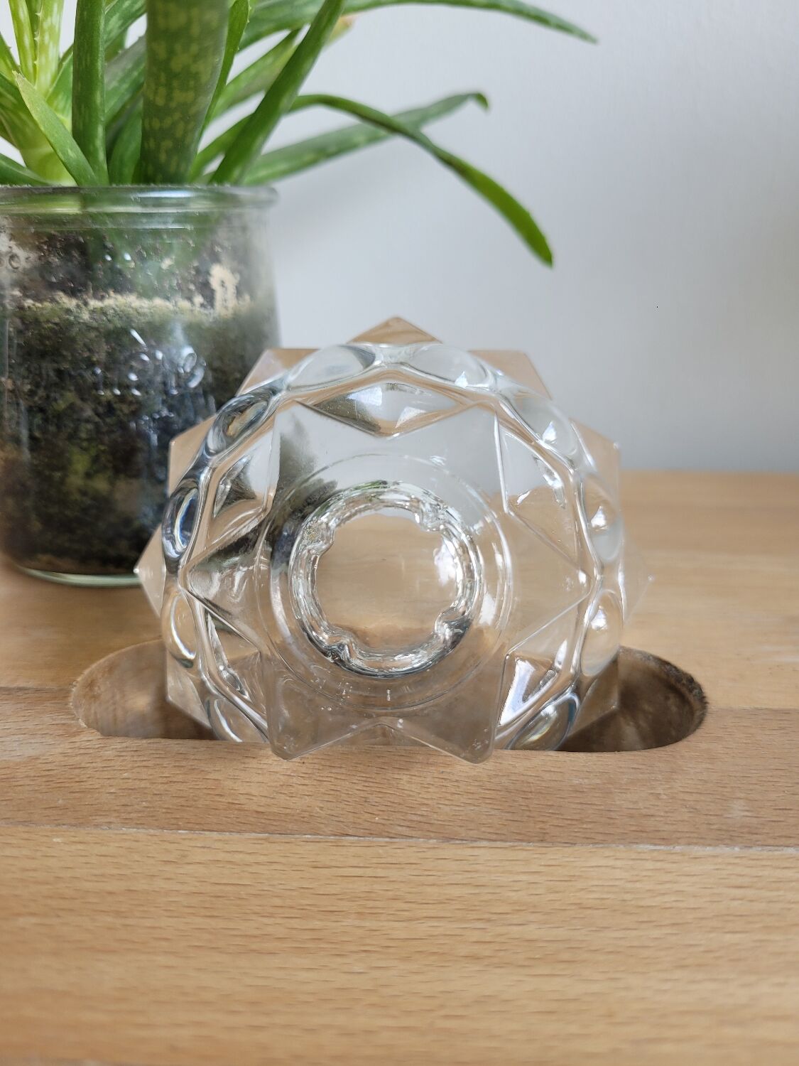 Star thick glass candle holder