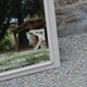 Large antique Art Deco bevelled mirror from 1929 – Greige tabletop mirror