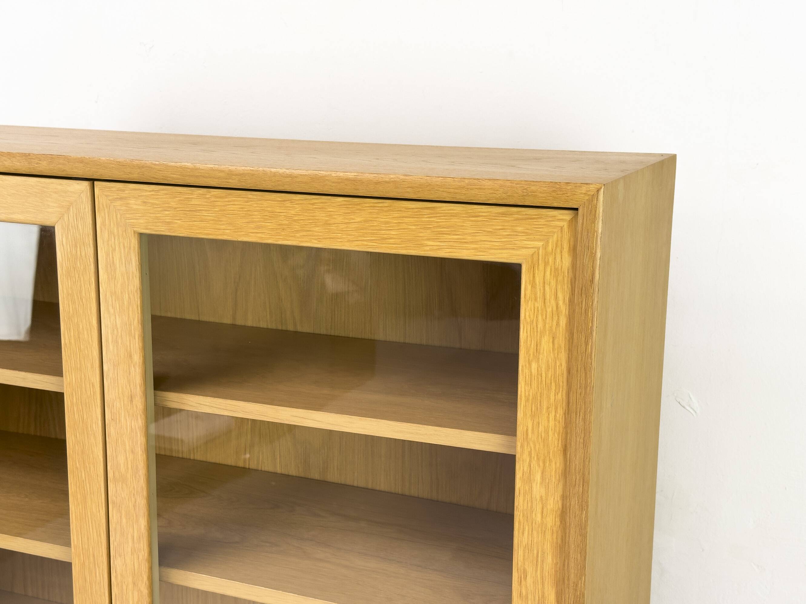 Mid Century Display Case in light oak by WK Möbel, 1970s
