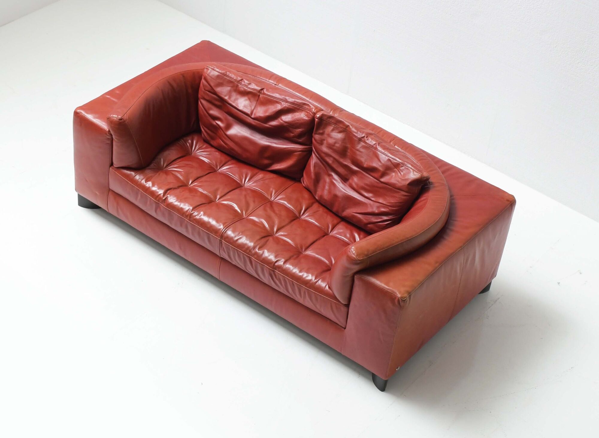 Vintage Osaka loveseat in oxblood leather by Natuzzi Italy