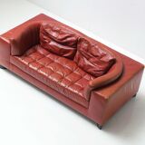 Vintage Osaka loveseat in oxblood leather by Natuzzi Italy