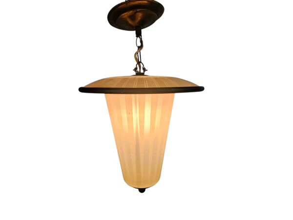 lampe suspendue - laiton - cuivre - lampe lanterne - années 1950