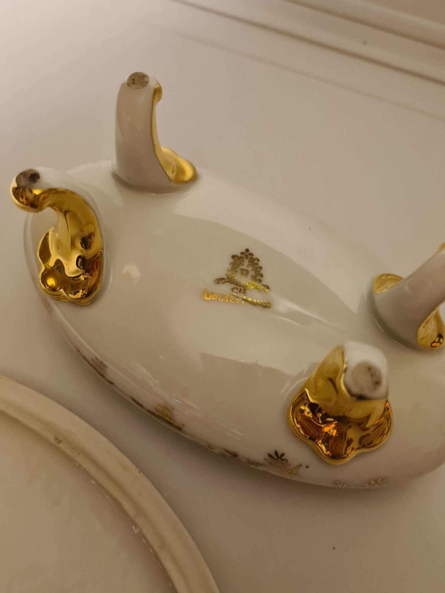 Limoges porcelain bonbonnière signed P & Cie Floral motif
