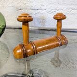 Turned wooden coat rack