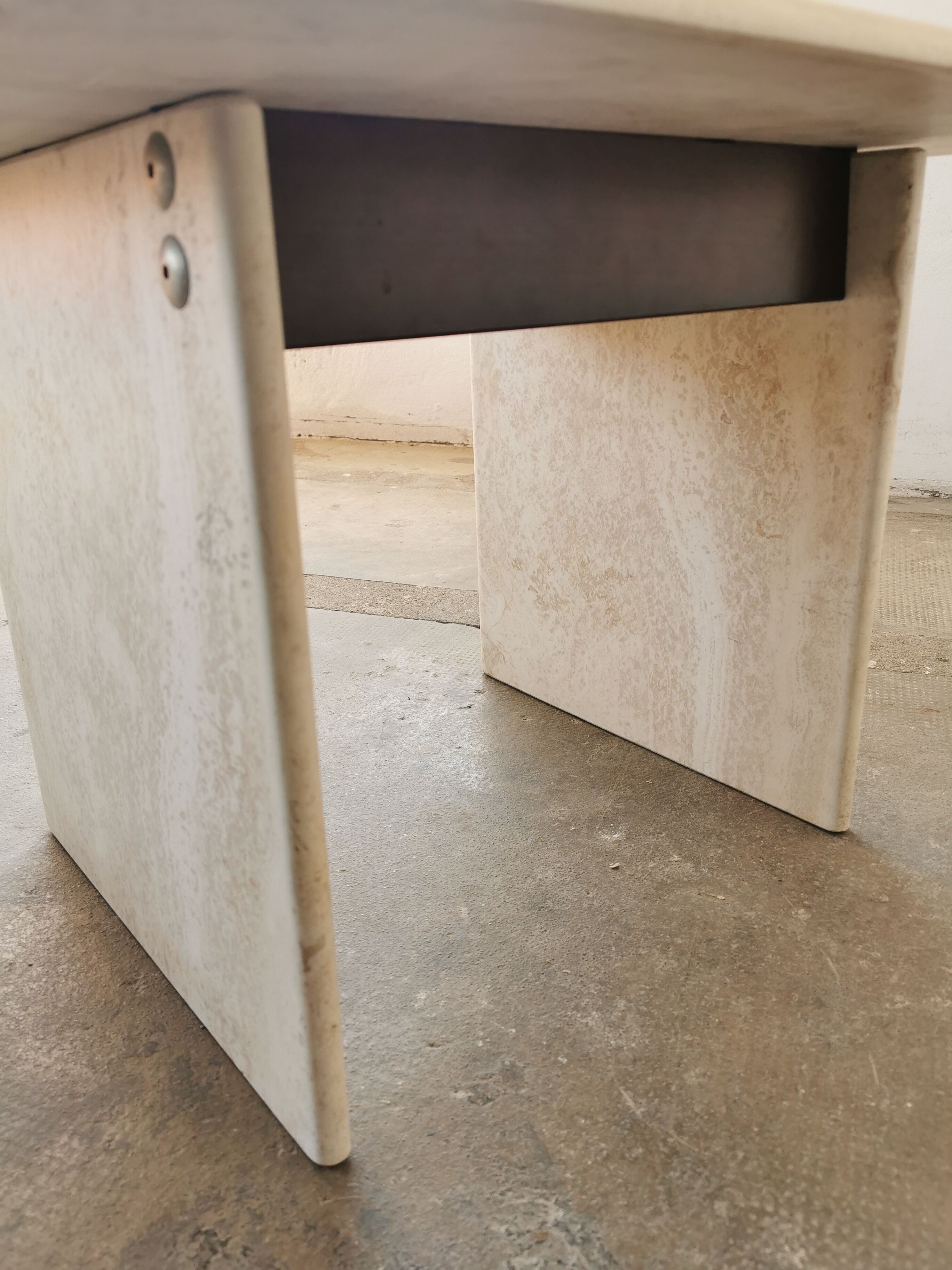 Square travertine coffee table