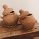 Set of vintage baskets in handmade wicker • Decorative pieces