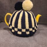 Vintage ceramic teapot blank England sunny yellow glossy ANGLETE with sock