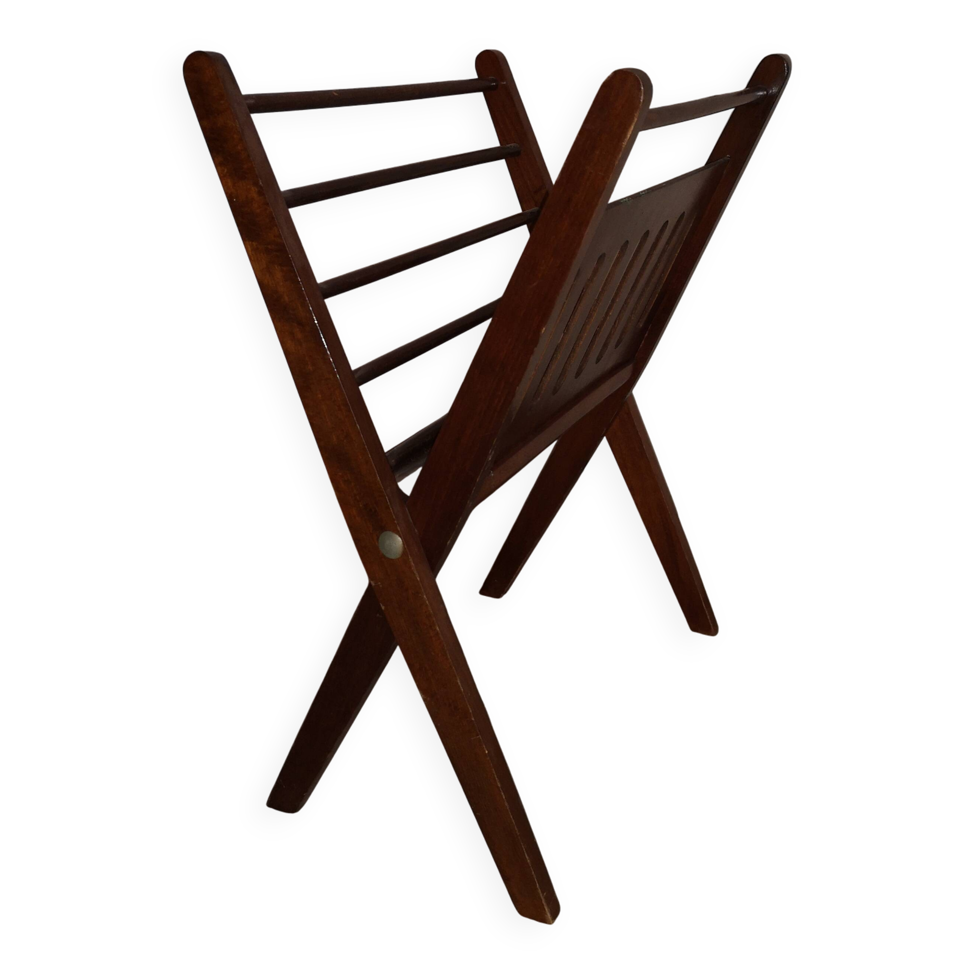 Vintage Cees Braakman magazine rack for Pastoe (attributed) Varnished beech 1980