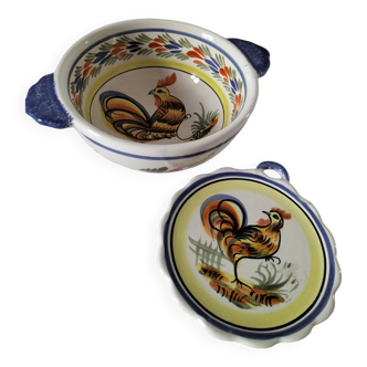 Henriot Quimper bowl with handle and cup