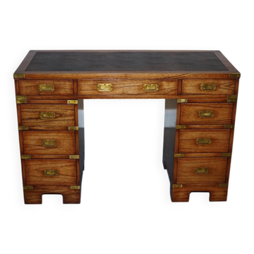 Bureau de Campagne Militaire Vintage avec Fixations en Laiton