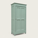 Antique Parisian wardrobe in grey-green solid pine.