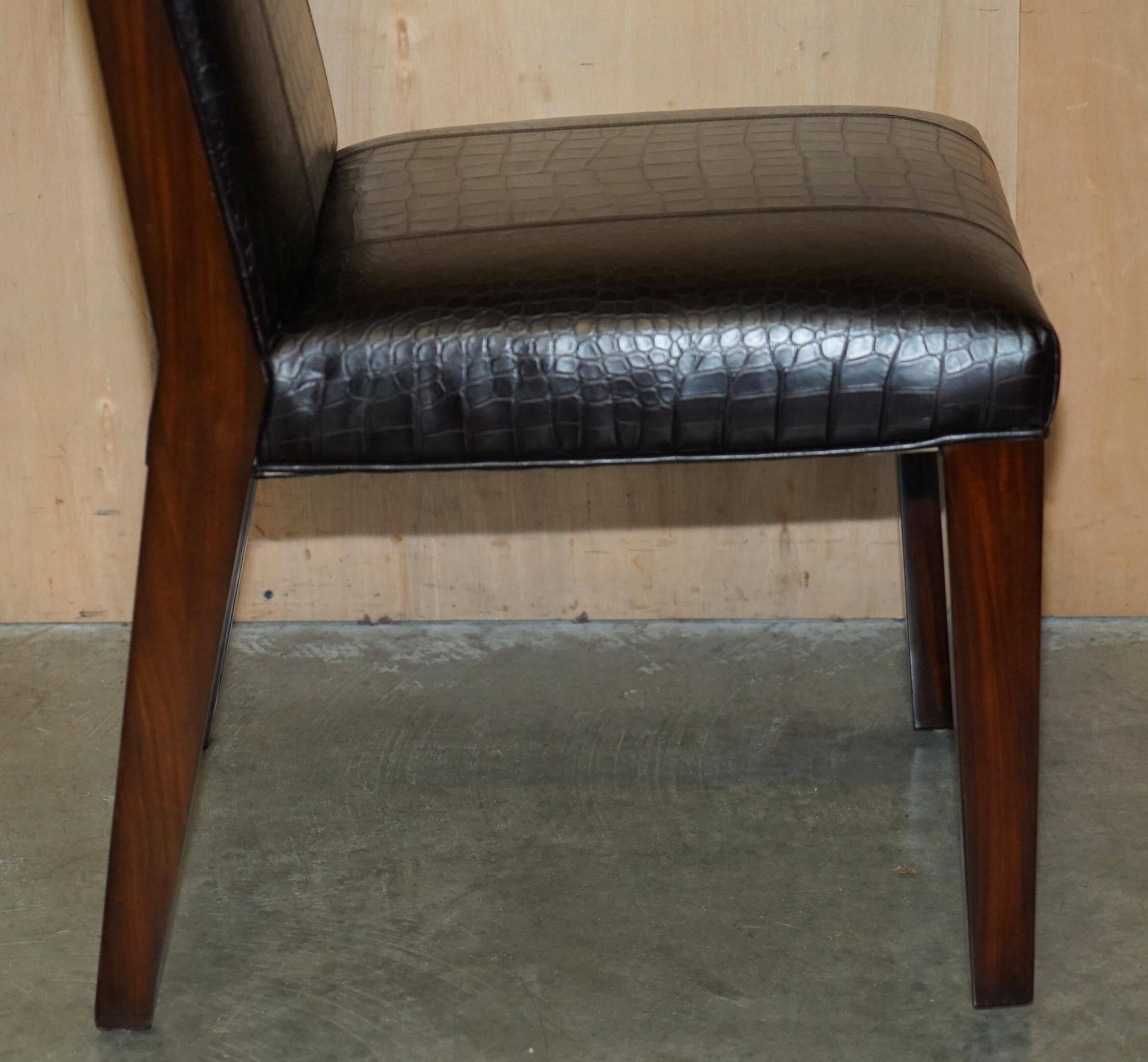 Chaises d'appoint Ralph Lauren Metropolis cuir patiné crocodile