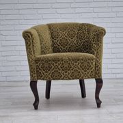 1950s, Danish lounge chair, reupholstered, green furniture fabric.