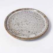Tasse en grès artisanal et sa soucoupe – Émail moucheté