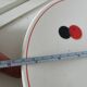 set of 5 Eastern European dessert plates from the 60s, white, red and black