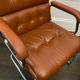 Vintage camel leather and chrome executive chair - Italian design by Co.Fe.Mo - 80's