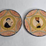Pair of Henriot Quimper plates, Soulac decoration, signed, 1973, 18 cm