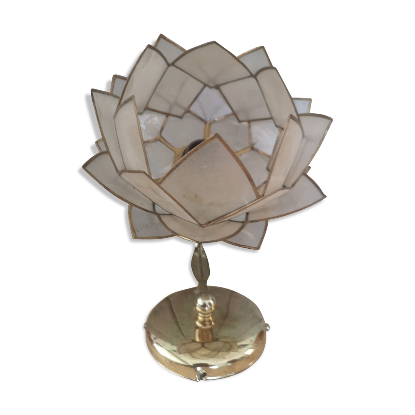 70s golden vintage flower-shaped wall sconce