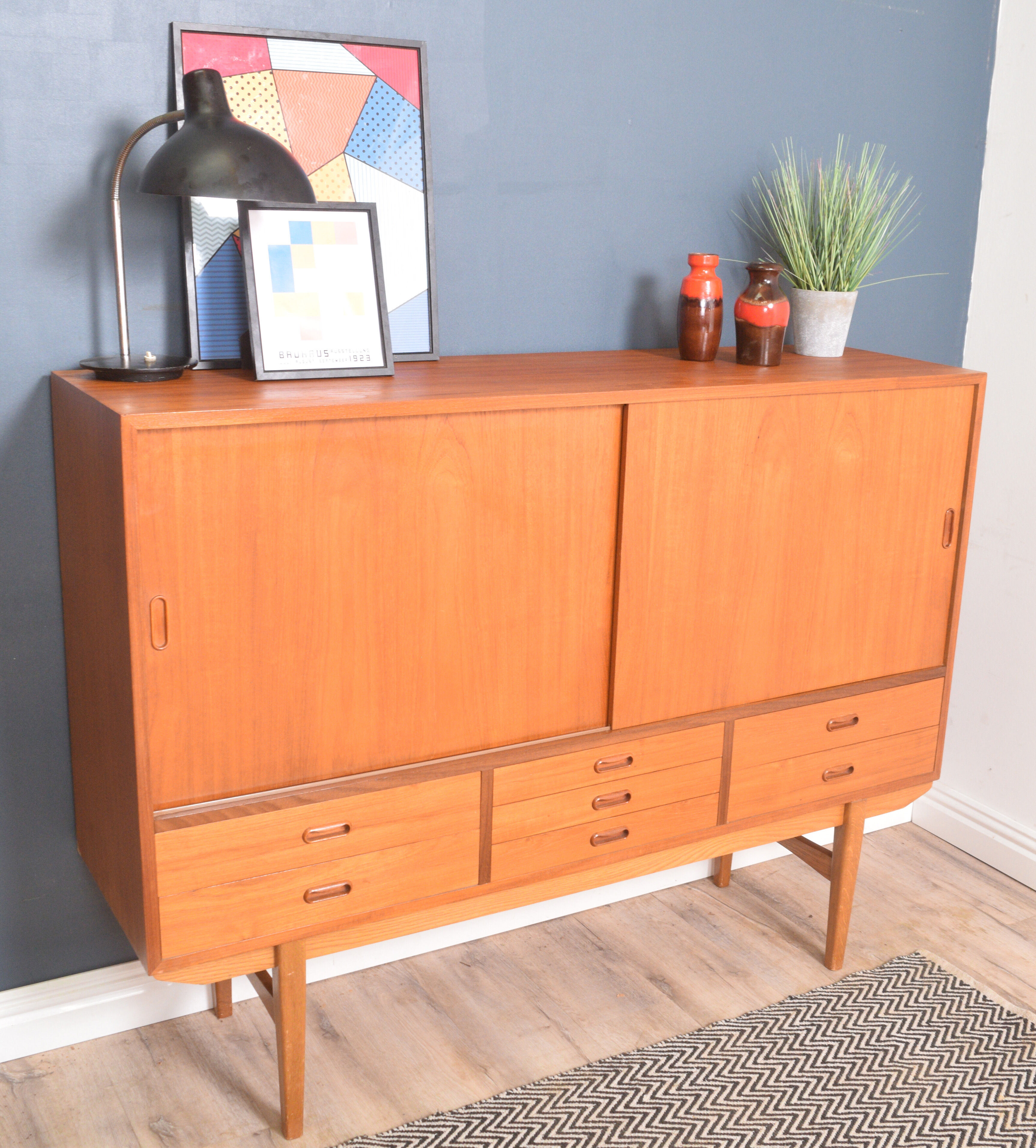 Danish teak sideboard cabinet 1960s