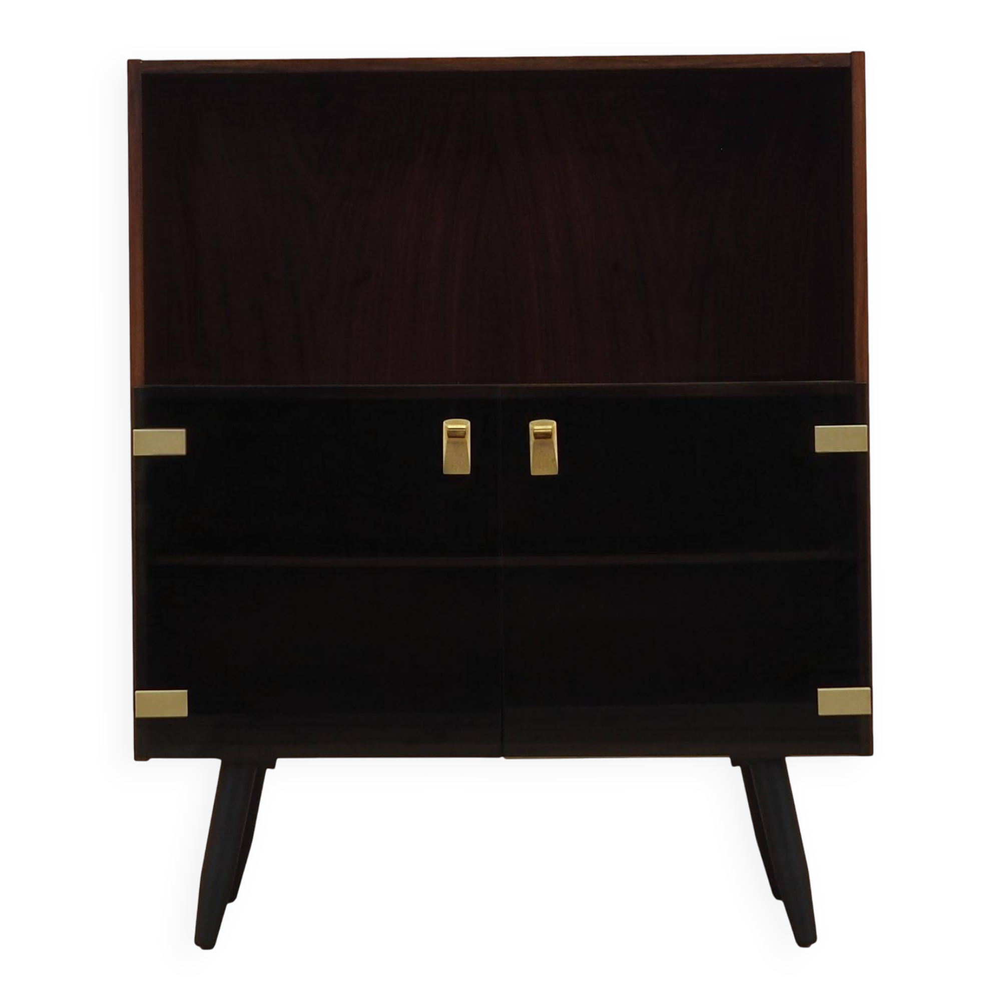 Danish Display Cabinet with Glass Doors and Contrasting Finish, 1970s