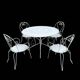Ensemble salon de jardin en fer forgé avec 4 chaises
