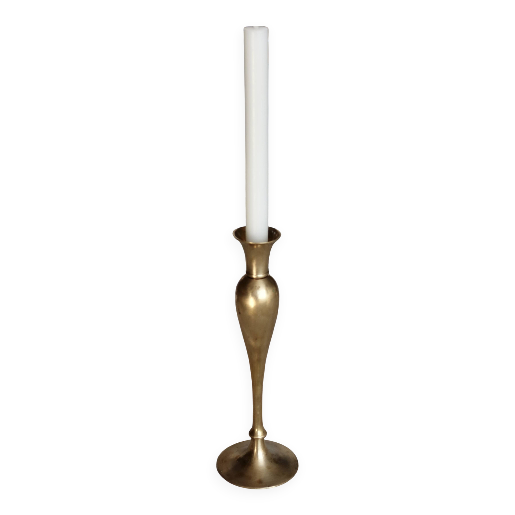 Large antique brass candle holder in Art Deco style
