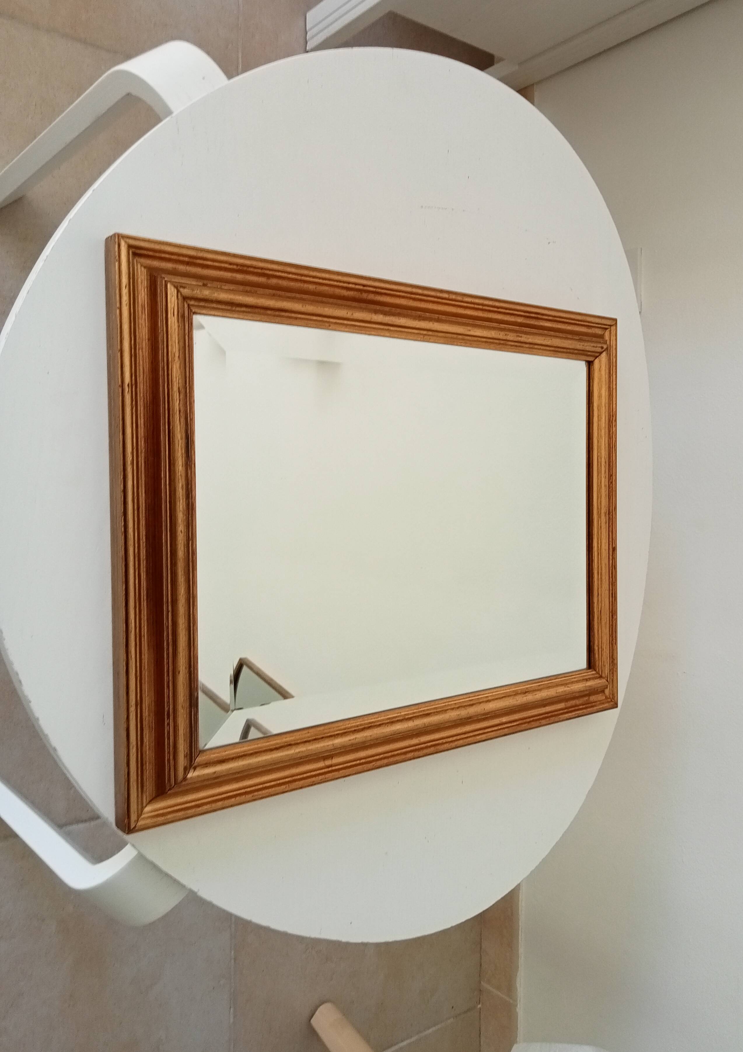 Vintage gold mirror beveled glass 47.5*37.5