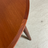 Danish round extending dining table in teak 1960s