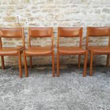 Maison Regain chairs in elm and leather