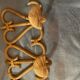 Vintage rattan wall coat holder with 3 pateres