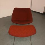 Set of Pierre Paulin Oyster chair and foot stool