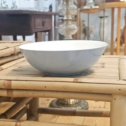 Saladier vintage bicolore bleu ciel et blanc Petrus Regout Maastricht 1890