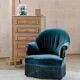 Fauteuil crapaud – Velours bleu