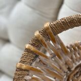 Large rattan and rope basket