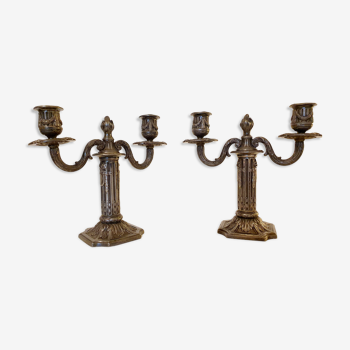 Pair of double torches Victor Saglier