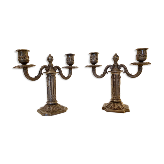 Pair of double torches Victor Saglier