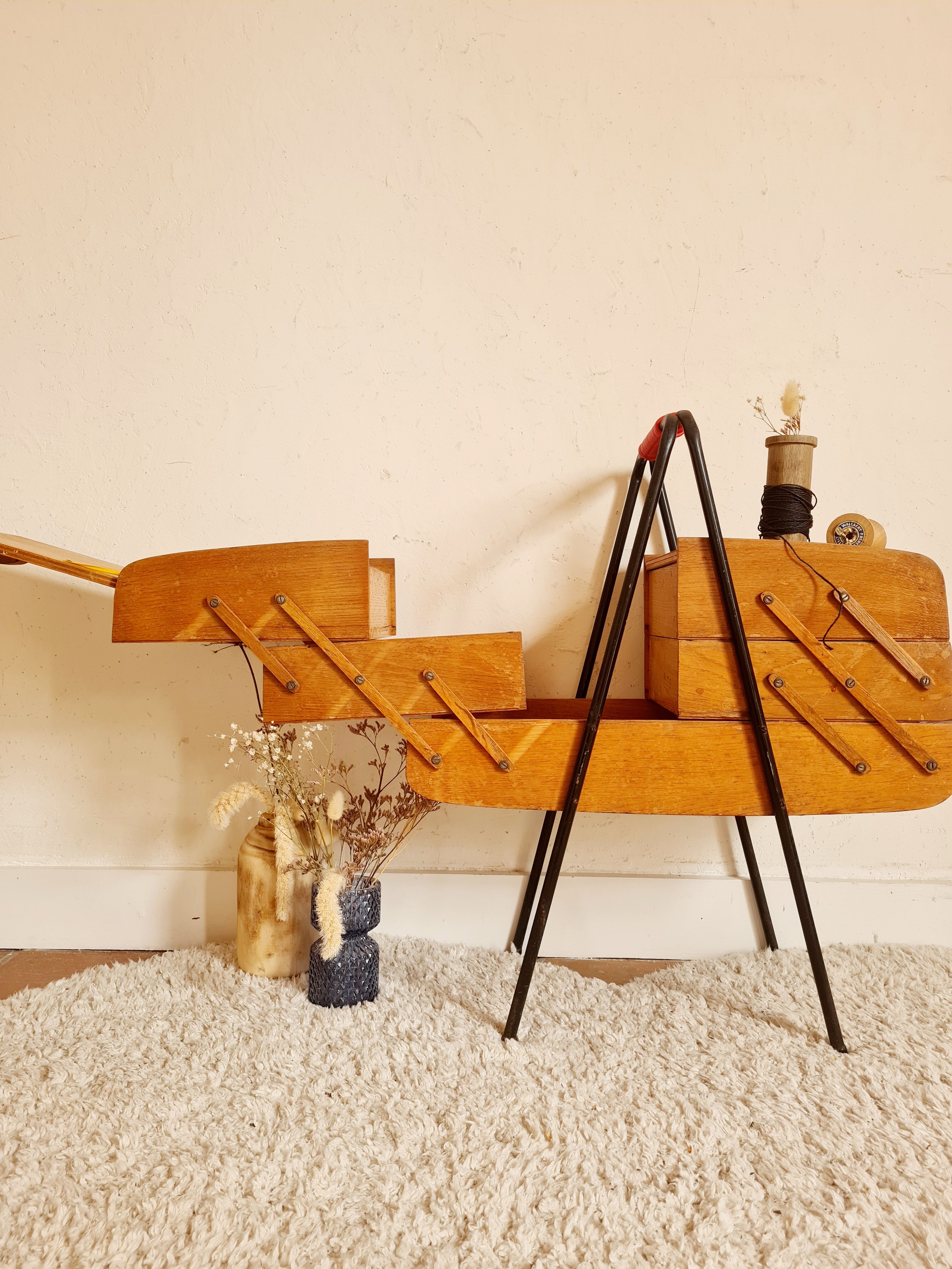 Retro worker of the 60s wood and metal