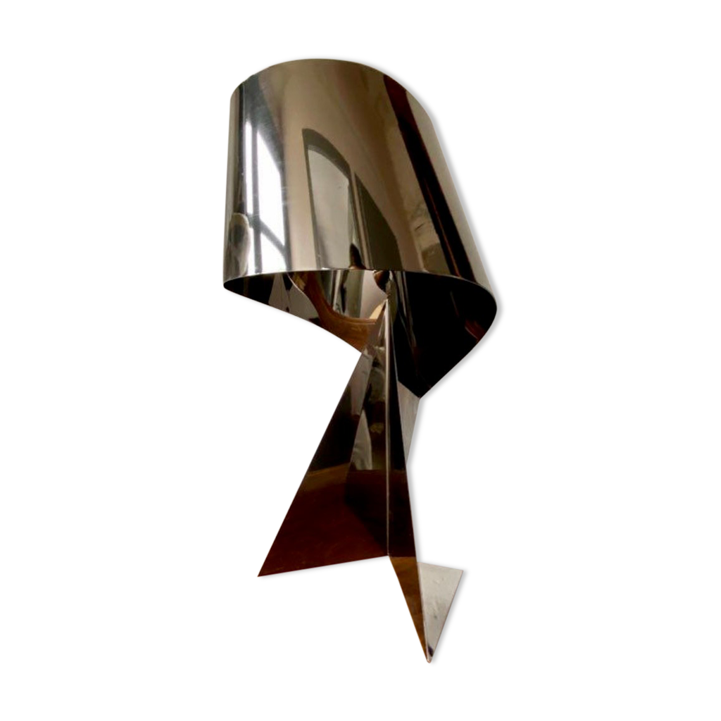 Ribbon salon lamp design Claire Norcross limited edition chrome brown