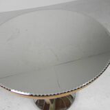 Art Deco coffee table, side table, with mirror glass and walnut veneer, 1930s