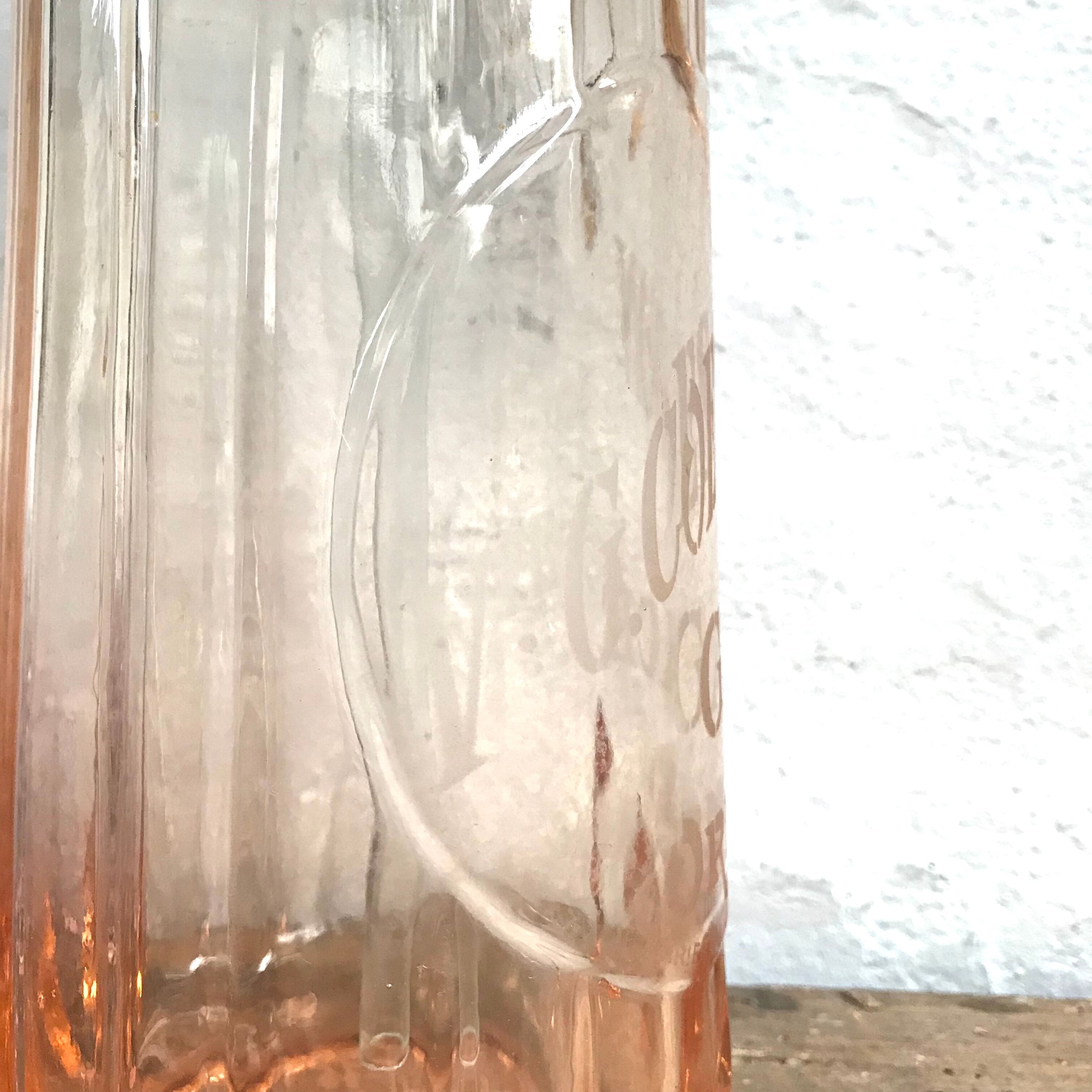 Old pink glass siphon