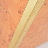 Willy Rizzo Elm Birch Wood and Brass Cabinet Model Alveo for Mario Sabot