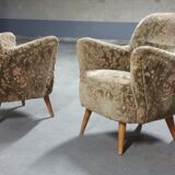 Pair of armchairs flower 50s
