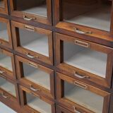 Vintage Dutch Oak Haberdashery Shop Cabinet / Vitrine, 1950s