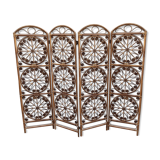 Rattan and bamboo peacock screen 1970