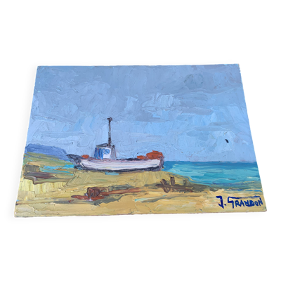 Beau tableau paysage marin signée 33 x 24