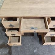 Desk in solid elm with natural airbrushing