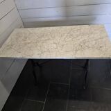 Ancienne table de bistrot dessus marbre