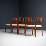 Set de 4 chaises à manger rembourrées par Niels Otto Møller Danemark années 1960