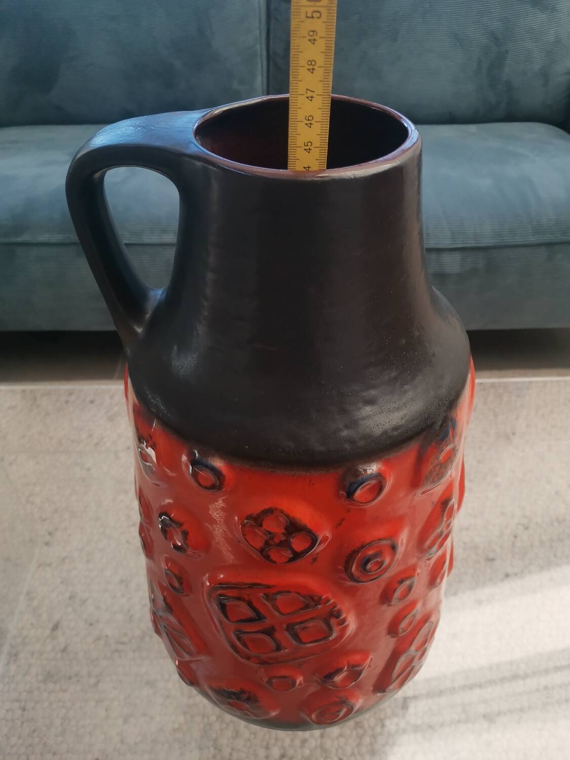 Large Fat Lava Floor Vase 45 cm by Carstens Tönnieshof – Mid Century