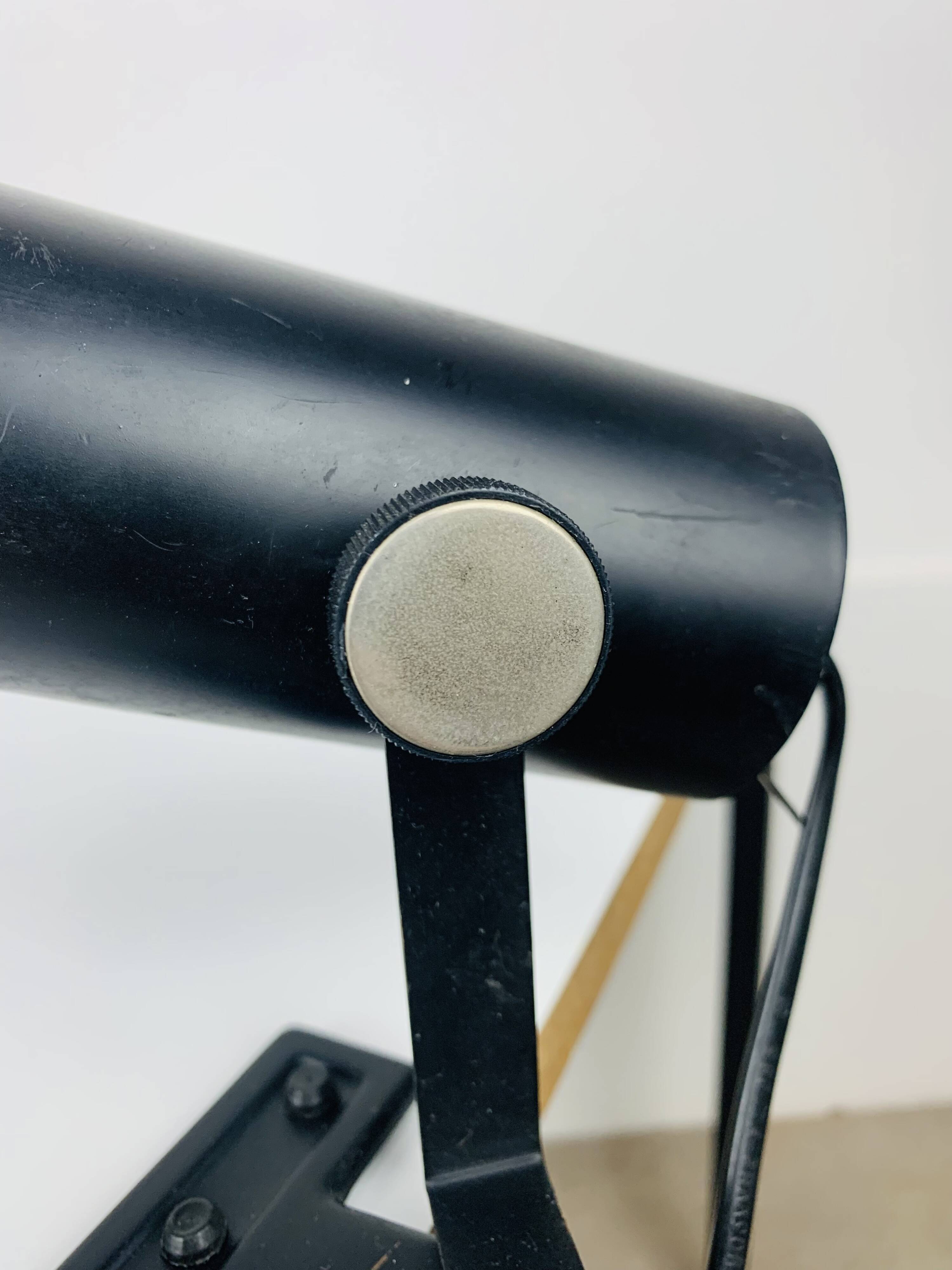 Vintage black metal clamp spotlight